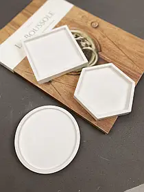 Набір гіпсових кашпо Сота, Коло, Квадрат, фото реквізити для предметної зйомки